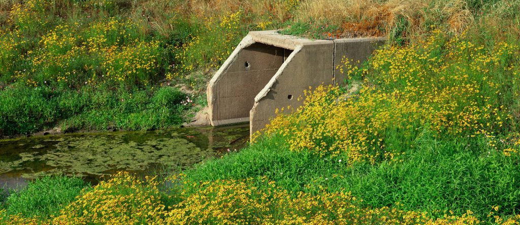 sewage pipe in prairie